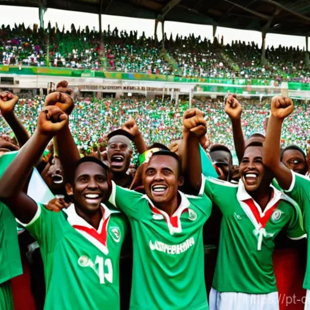 코모로 유명 스포츠 선수 - **Prompt:** "A vibrant and energetic scene capturing the Comoros national football team, affectionat...
