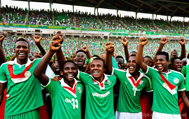 코모로 유명 스포츠 선수 - **Prompt:** "A vibrant and energetic scene capturing the Comoros national football team, affectionat...